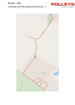 Route 141 – Cooloola Cove Morning School Service