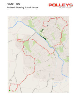 Route 200 – Pie Creek Morning School Service