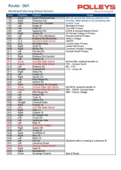 Route 064 – Monkland Morning School Service