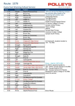 Route 1579 – Curra East Morning School Service