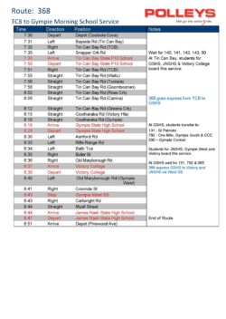 Route 368 – TCB to Gympie Morning School Service