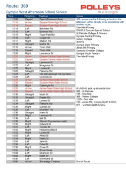 Route 369 – Gympie West Afternoon School Service