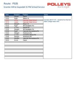 Route P535 – Granite Hill to Gayndah SS PM School Service