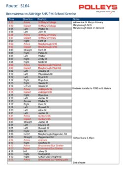 Route S164 Brooweena to Aldridge State High School Afternoon School Service