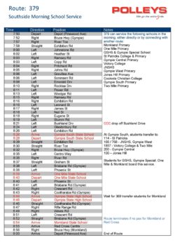 Route 379 – Southside Morning School Service