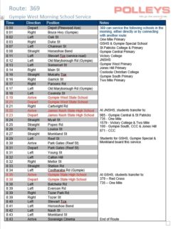 Route 369 – Gympie West Morning School Service
